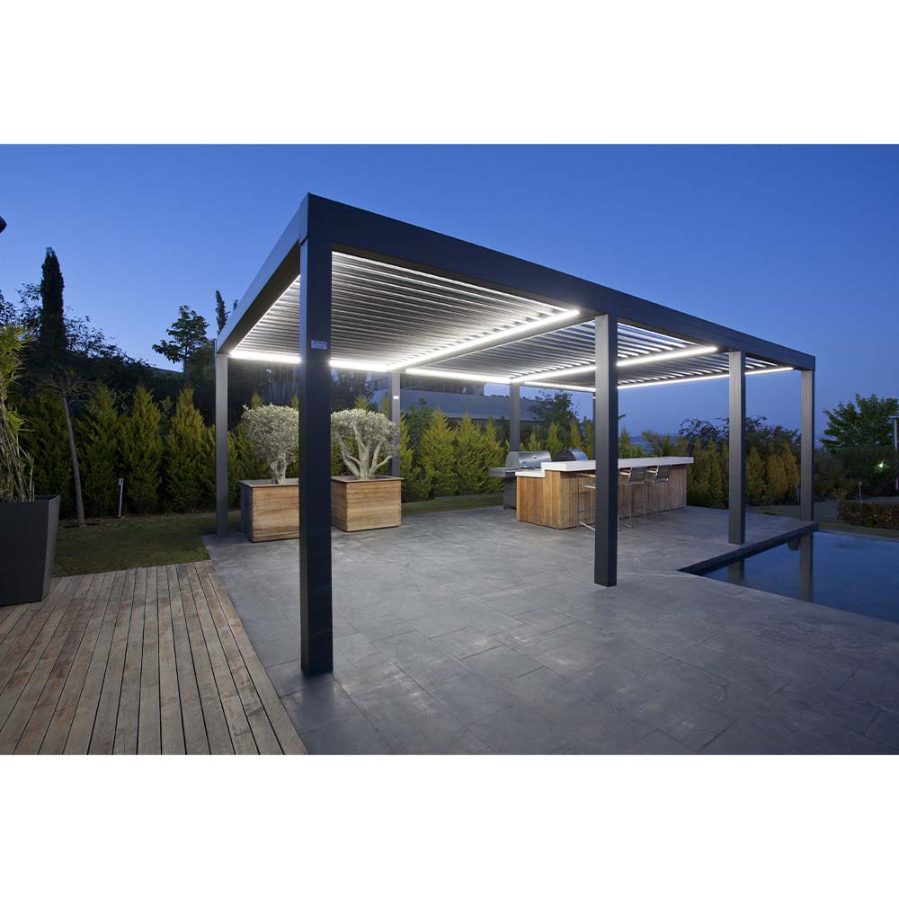 Warren 12x20 garden pergola with louvered roof outdoor waterproof