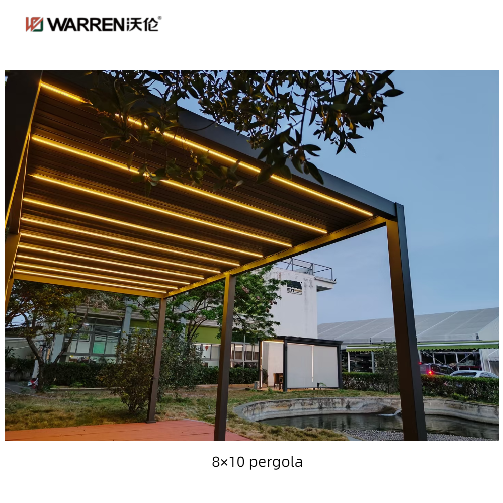 Warren 8 x 10 Pergola with Canopy Aluminum Alloy Louvered Roof