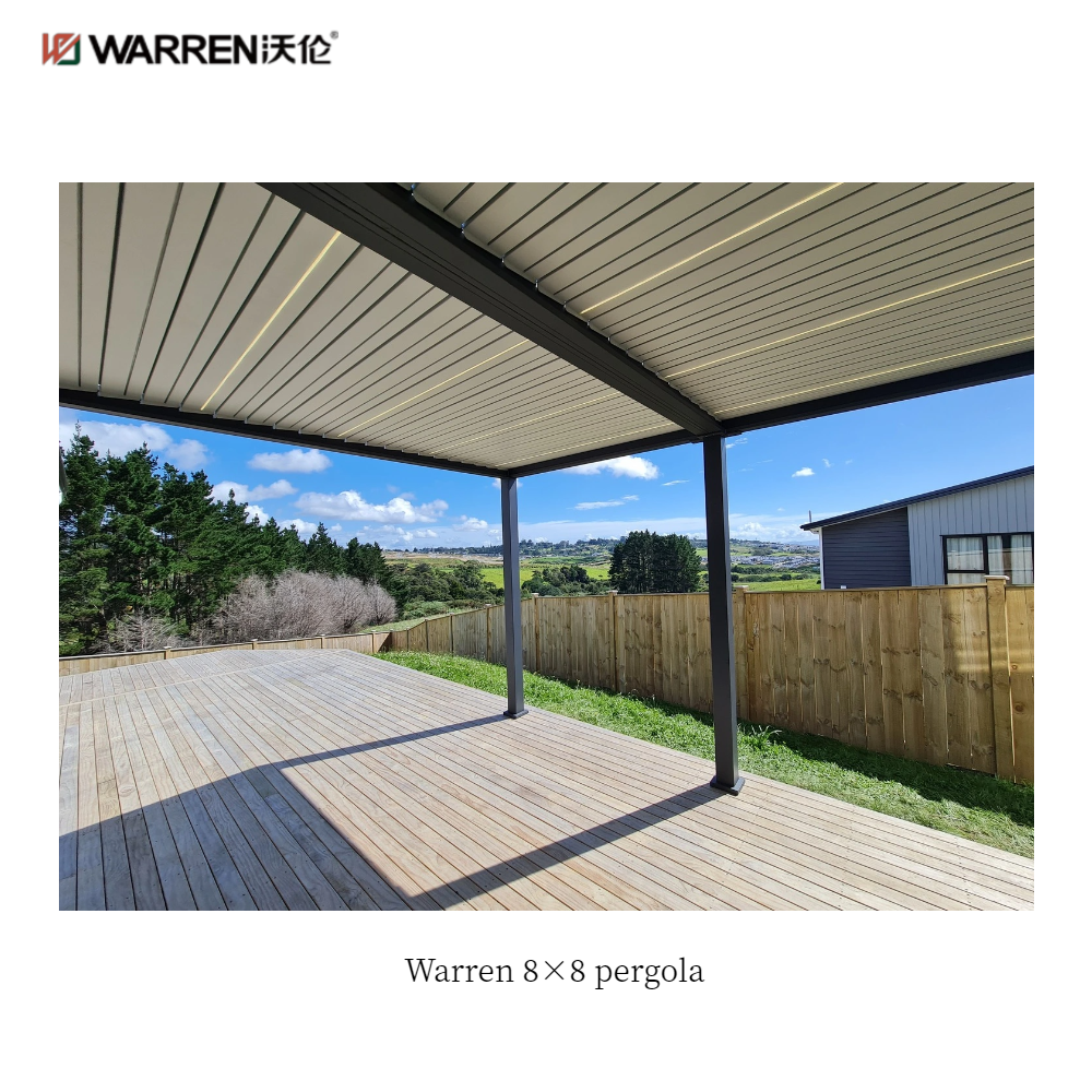 Warren 8x8 pergola canopy with aluminum alloy louvered roof