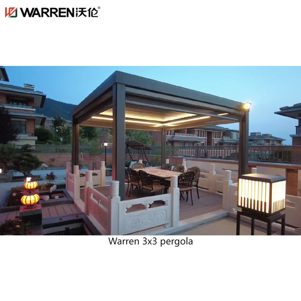 Warren 3x3 Garden Pergola With Louvered Roof Aluminum Outdoor