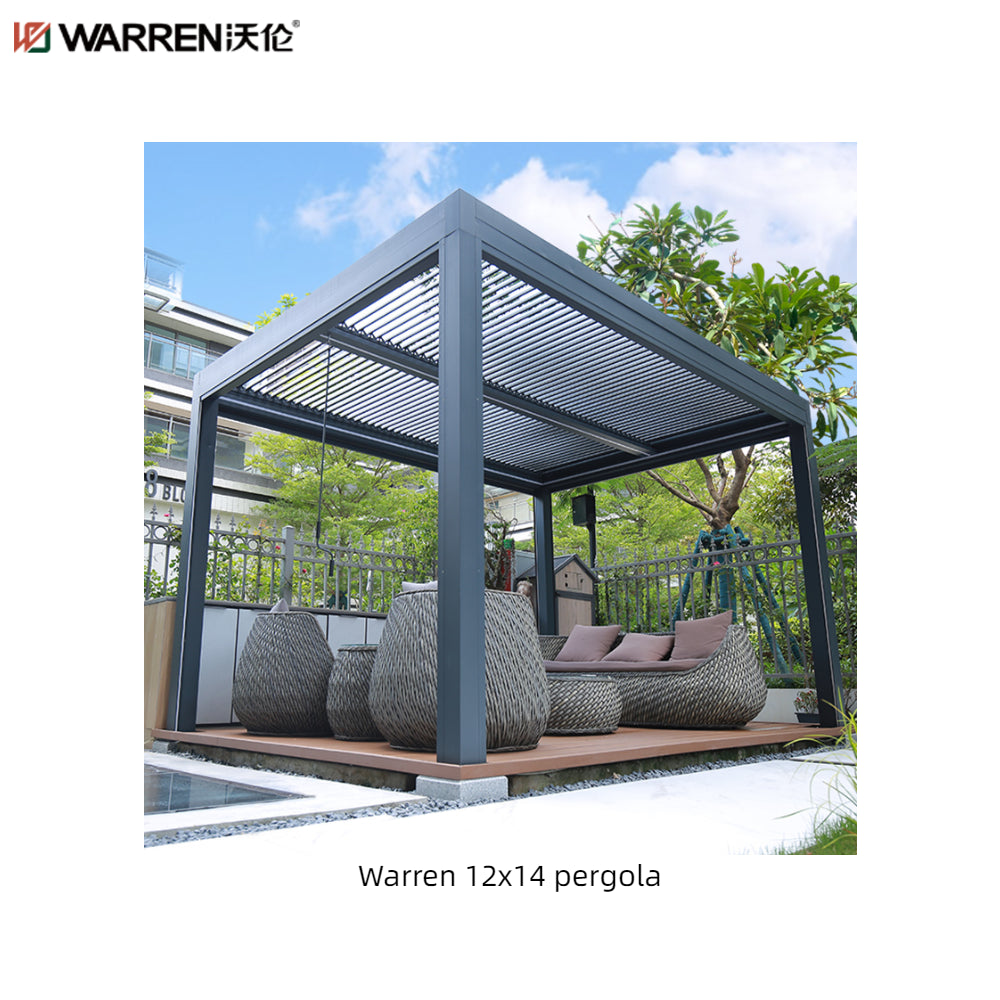 Warren 12x14 pergola with aluminum alloy louvered roof outdoor
