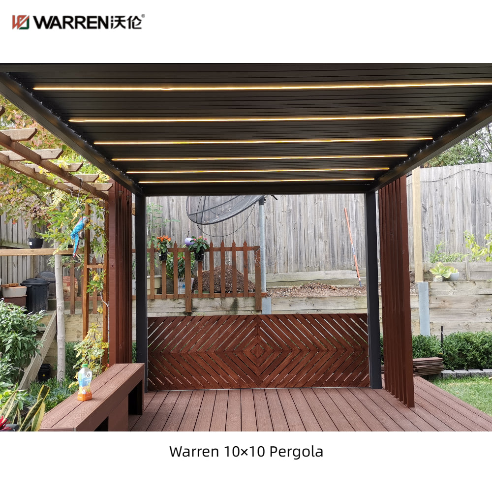 Warren waterproof 10x10 pergola with aluminum alloy flat top