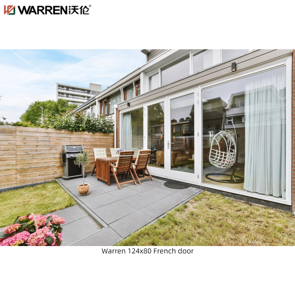 Warren 124x80 Internal Glass French Doors With Privacy Glass Interior