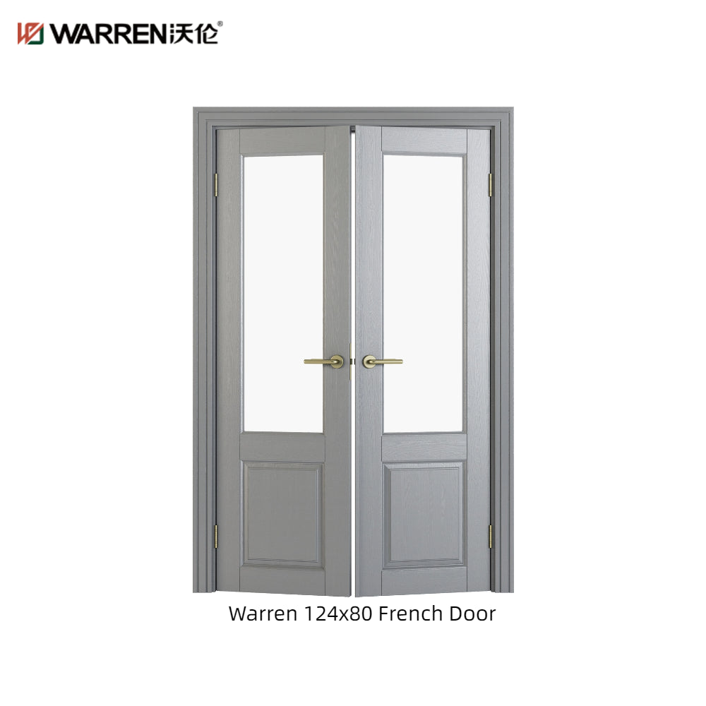 Warren 124x80 Double French Doors Interior With Glass Double Door Panel