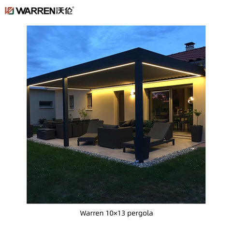 Warren 10x13 Metal Pergola With Aluminum Alloy White Canopy