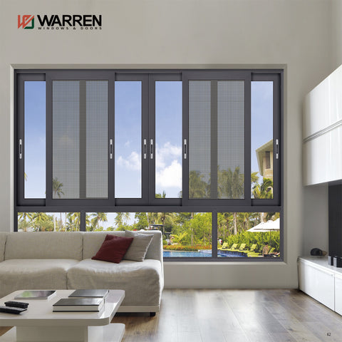 Warren 72x72 window 6ft by 6ft Top Window Aluminium Windows and Doors Sliding Window with Inside Grill