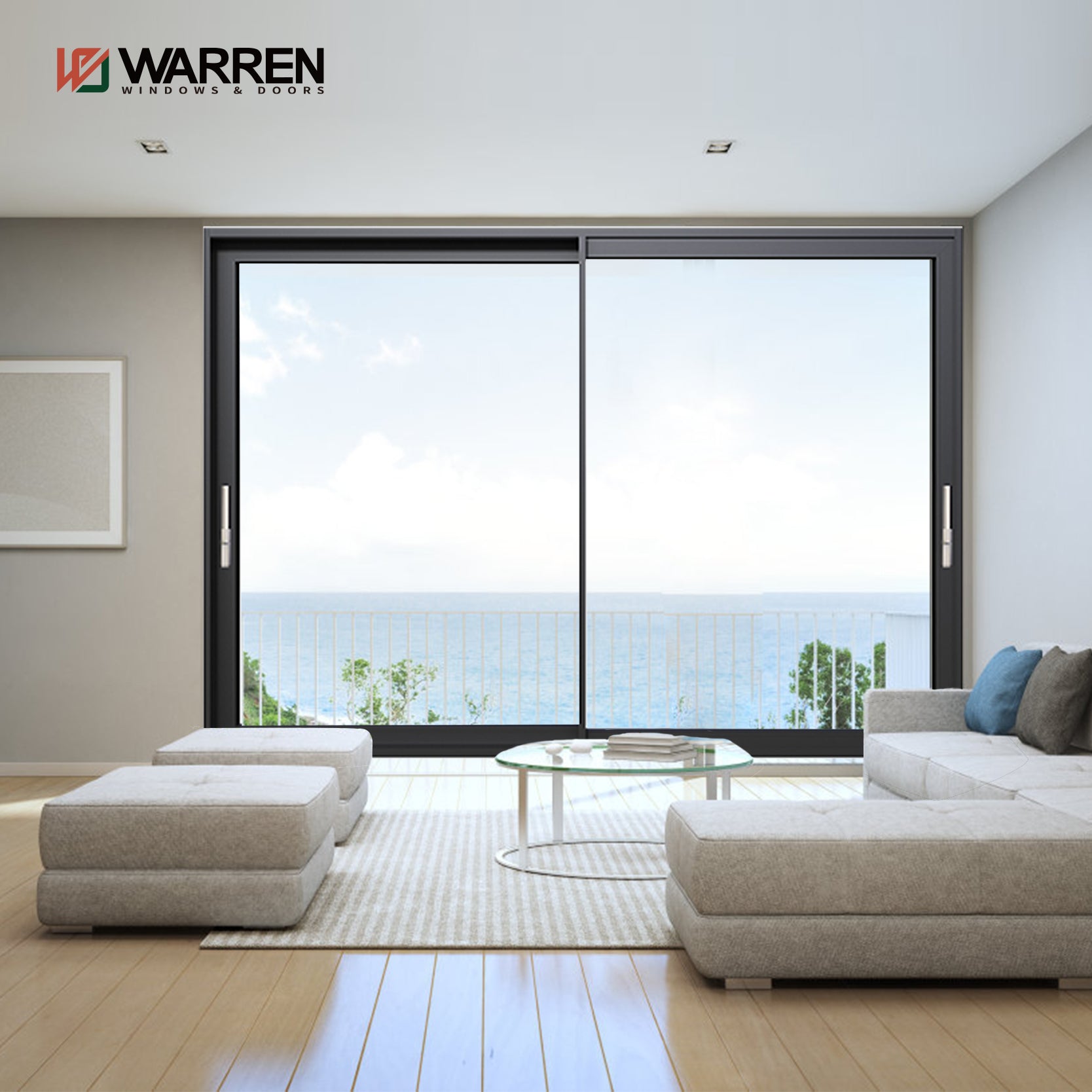 Warren 96 sliding patio door with built in blinds tempered laminated Double Glazed Pane