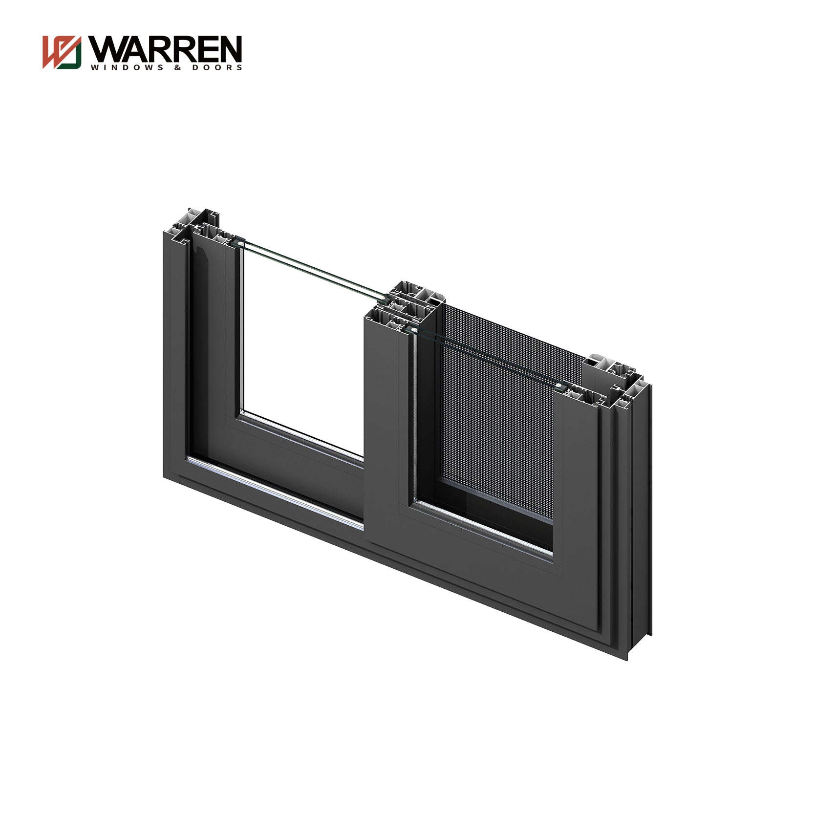 Warren 48x60 window Vertical sliding window Anti-theft grill design aluminum Windows