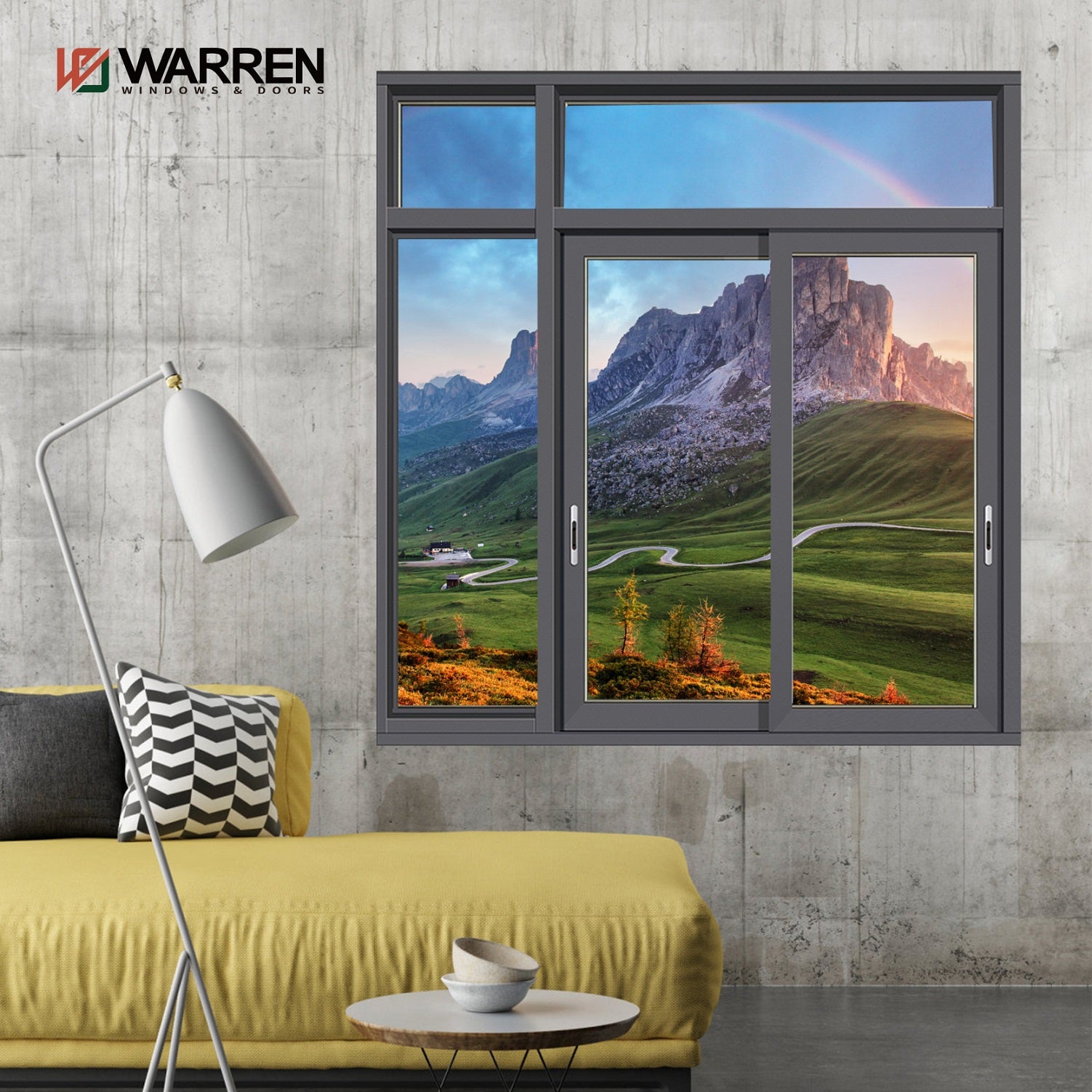 Warren 46x46 window energy saving heat insulation simple design aluminum sliding window residential