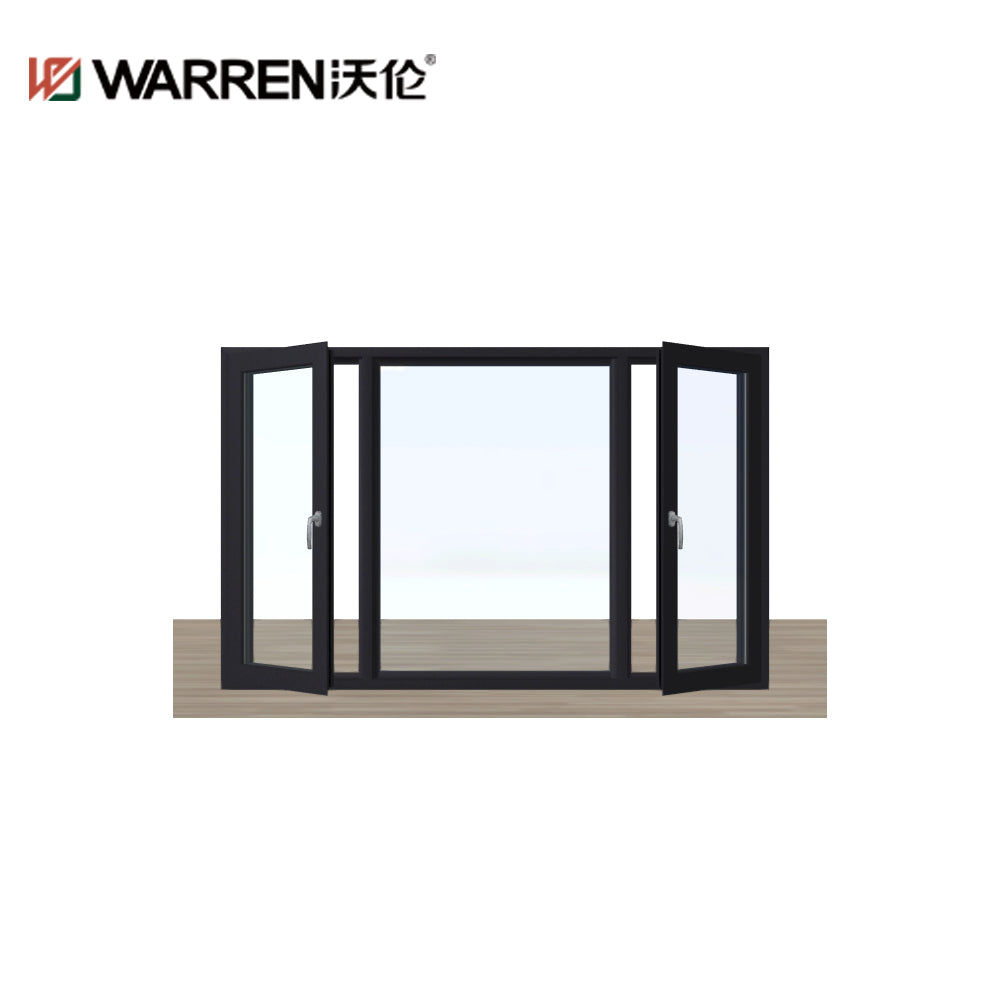 Warren 96x60 window soundproof large glass window aluminum for House Impact Resistant